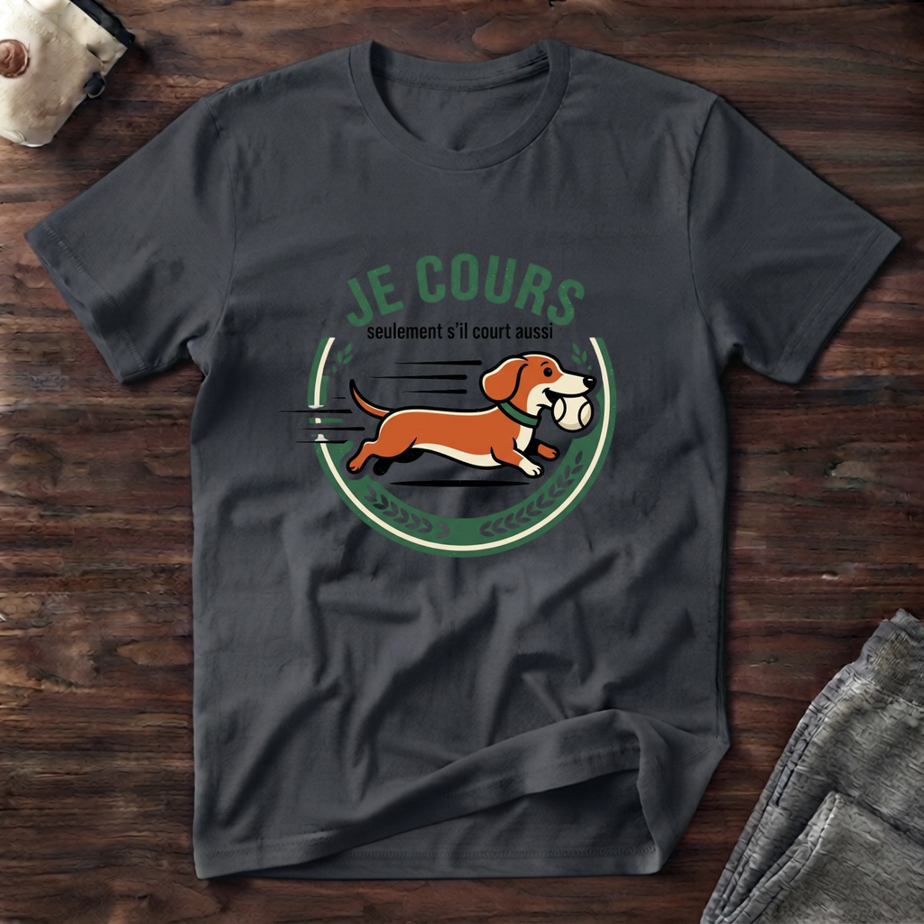 T-Shirt — Je cours, seulement s'il court aussi