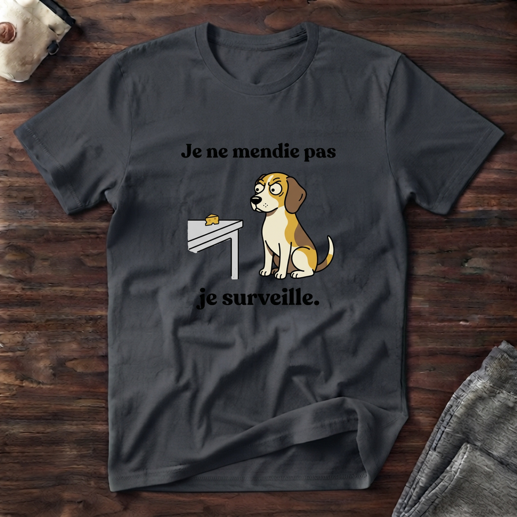 T-Shirt — Je ne mendie pas, je surveille