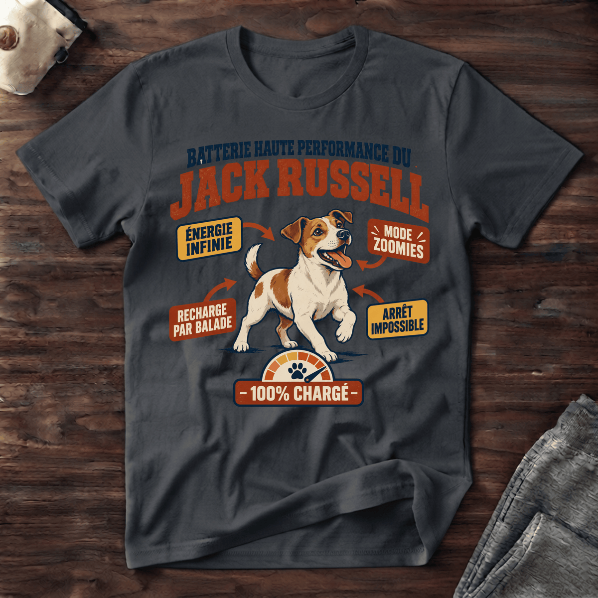 Batterie haute performance du jack russell - T-Shirt