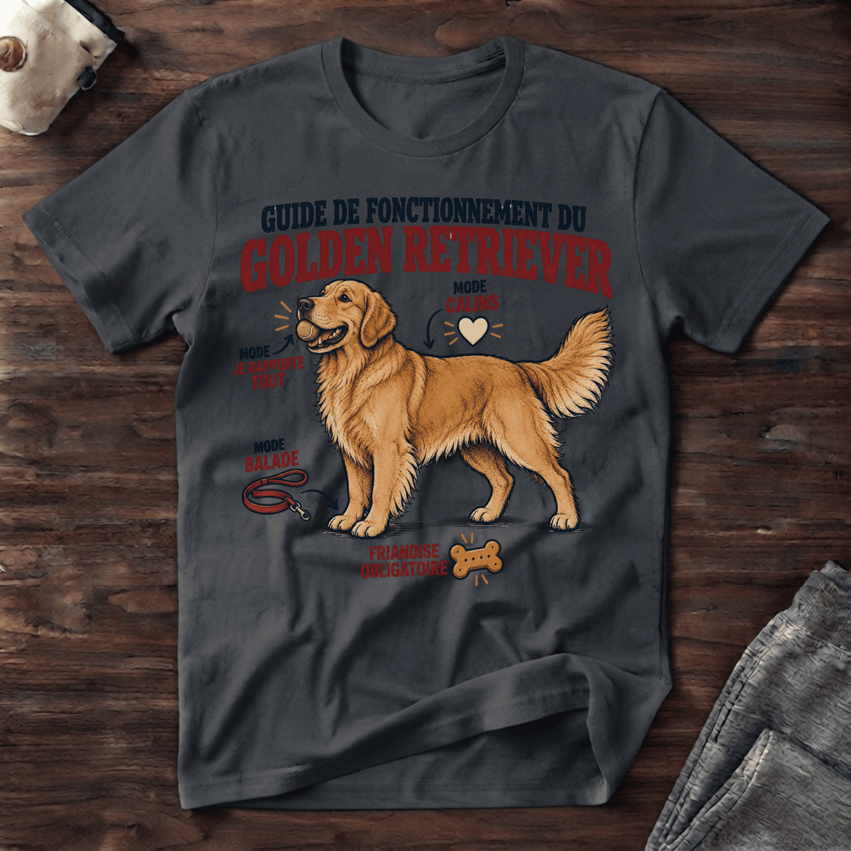 Guide de fonctionnement du Golden Retriever - T-Shirt