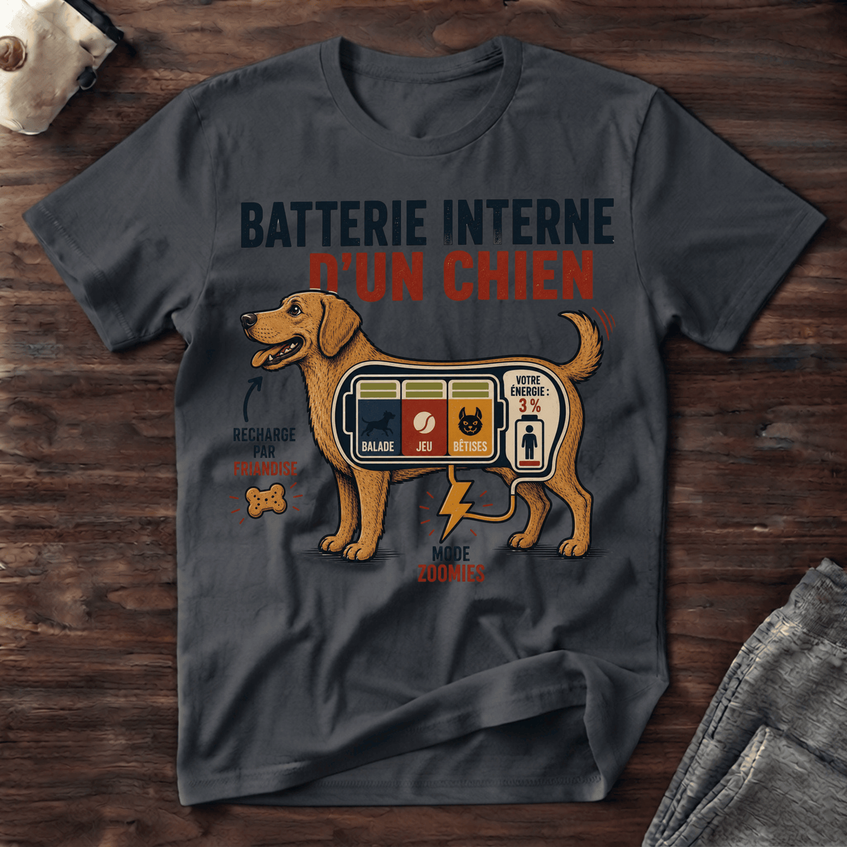Batterie interne d'un chien - T-Shirt