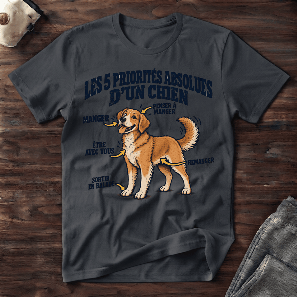Les 5 priorités absolues d'un chien - T-Shirt