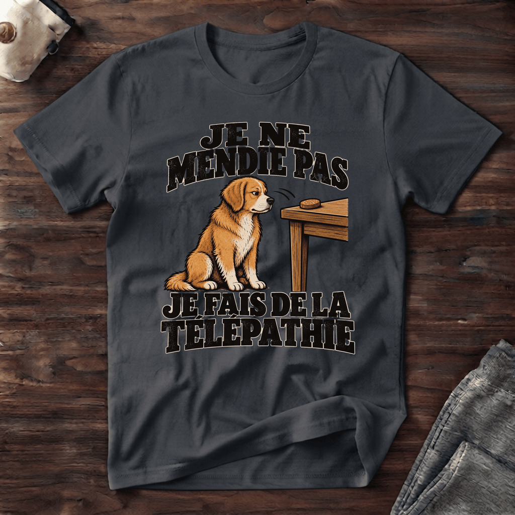 Je ne mendie pas, je fais de la télépathie - T-Shirt