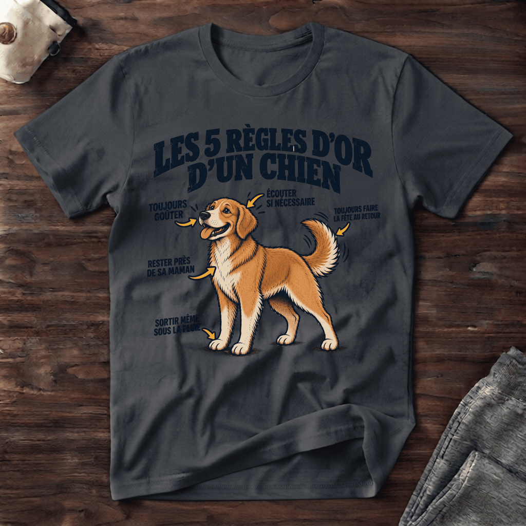 Les 5 règles d'or d'un chien - T-Shirt