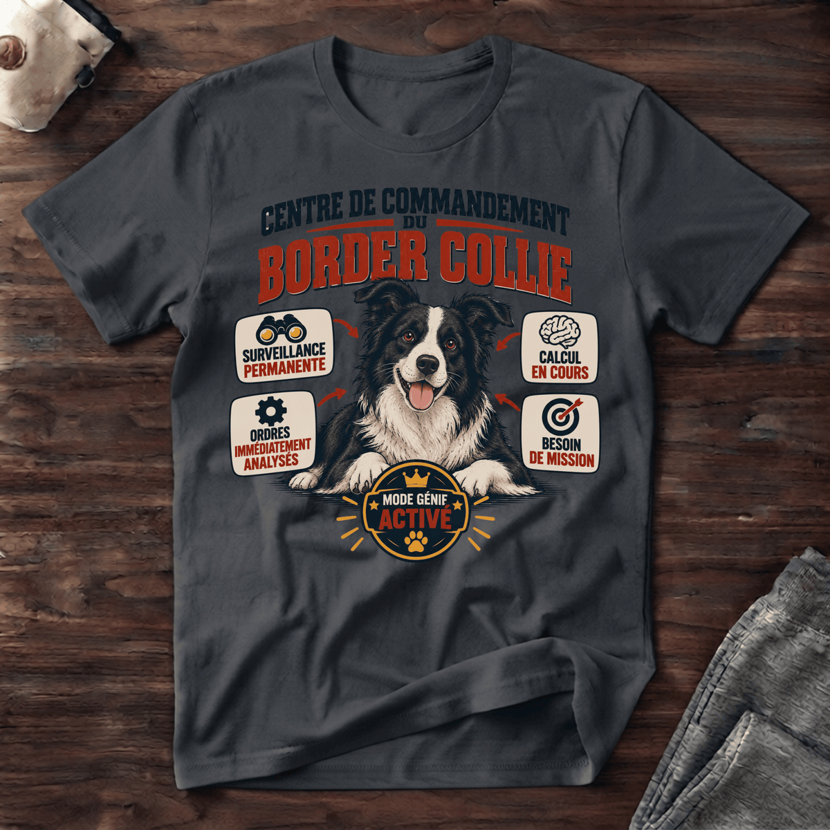 Centre de commandement du border collie - T-Shirt