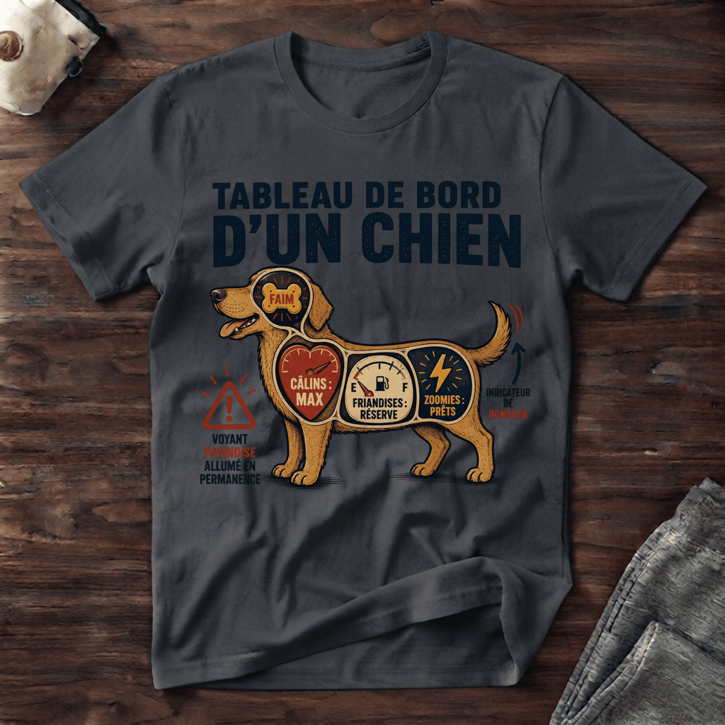 Tableau de bord d'un chien - T-Shirt
