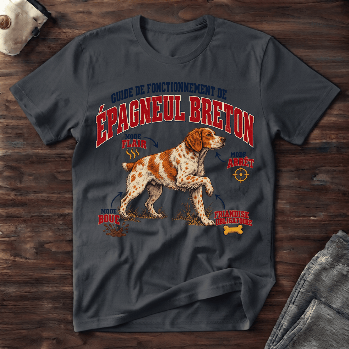 Guide de Fonctionnement de Épagneul Breton - T-Shirt