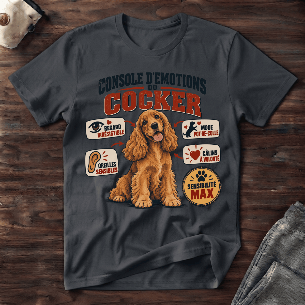 Console d'emotions du Cocker - T-Shirt