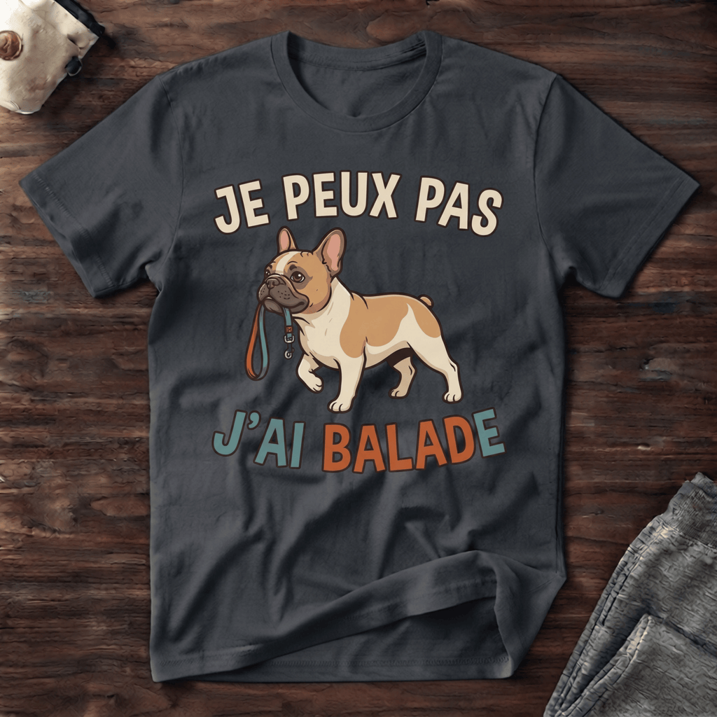 Je peux pas j'ai balade / Bouledogue - T-Shirt
