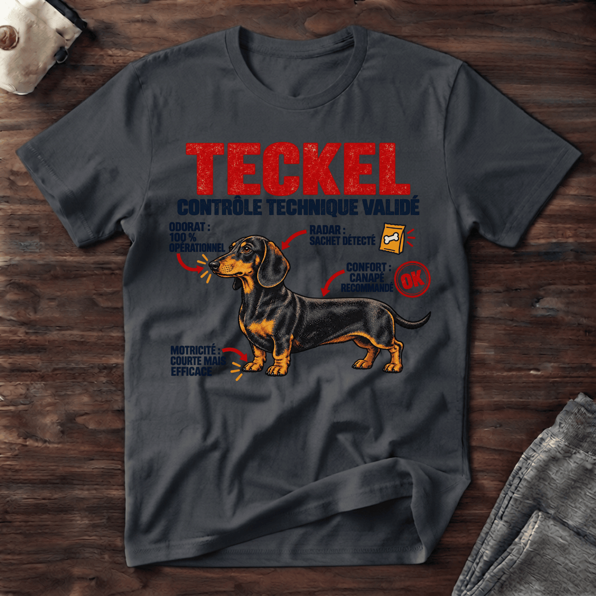 Teckel contrôle technique validé - T-Shirt