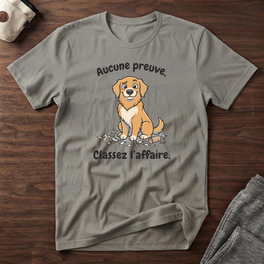 T-Shirt — Aucune preuve...classez l'affaire