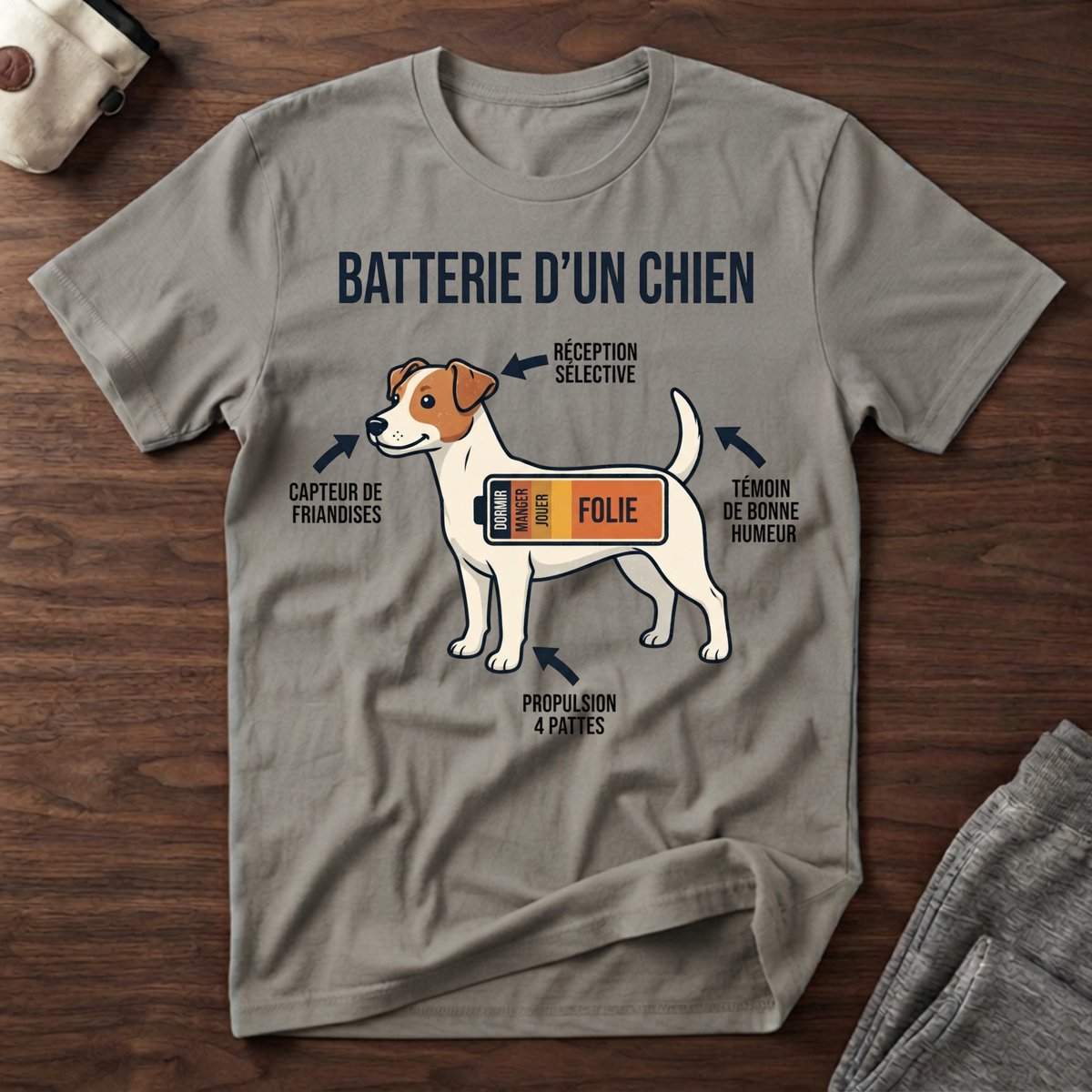 Batterie d'un chien - T-Shirt
