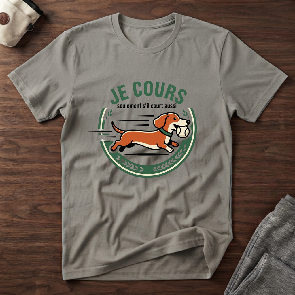 T-Shirt — Je cours, seulement s'il court aussi