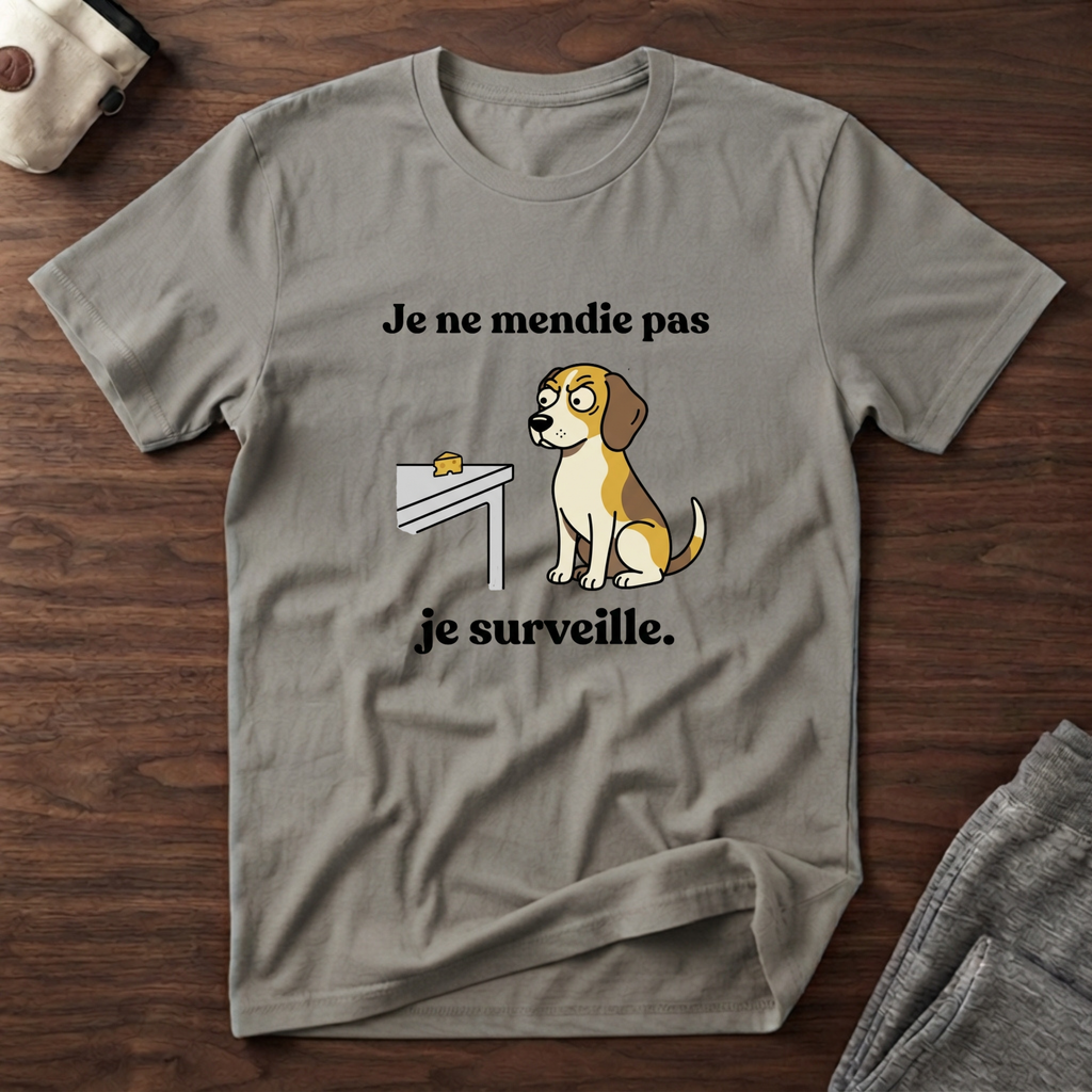 T-Shirt — Je ne mendie pas, je surveille