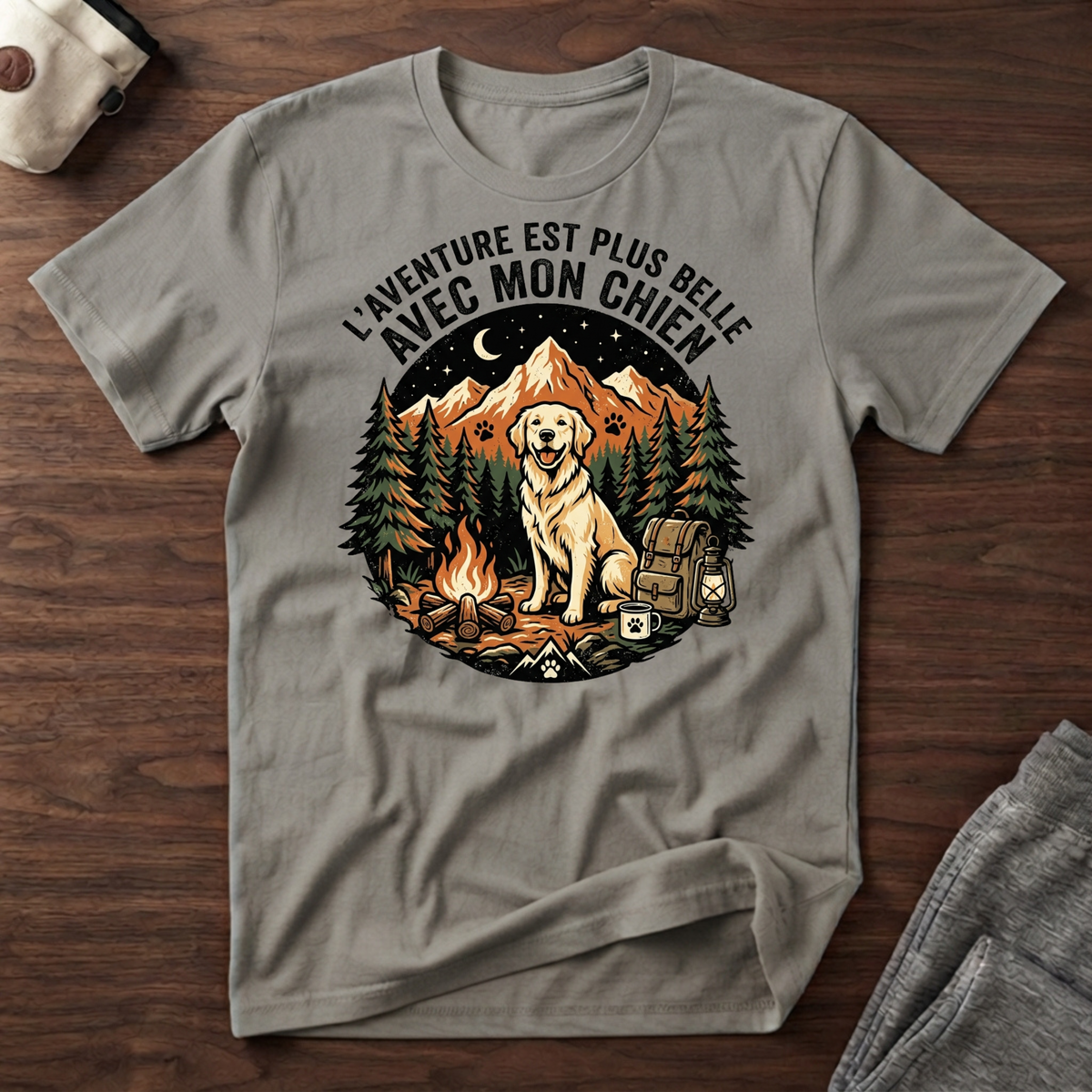 T-Shirt — L'aventure est plus belle avec mon chien