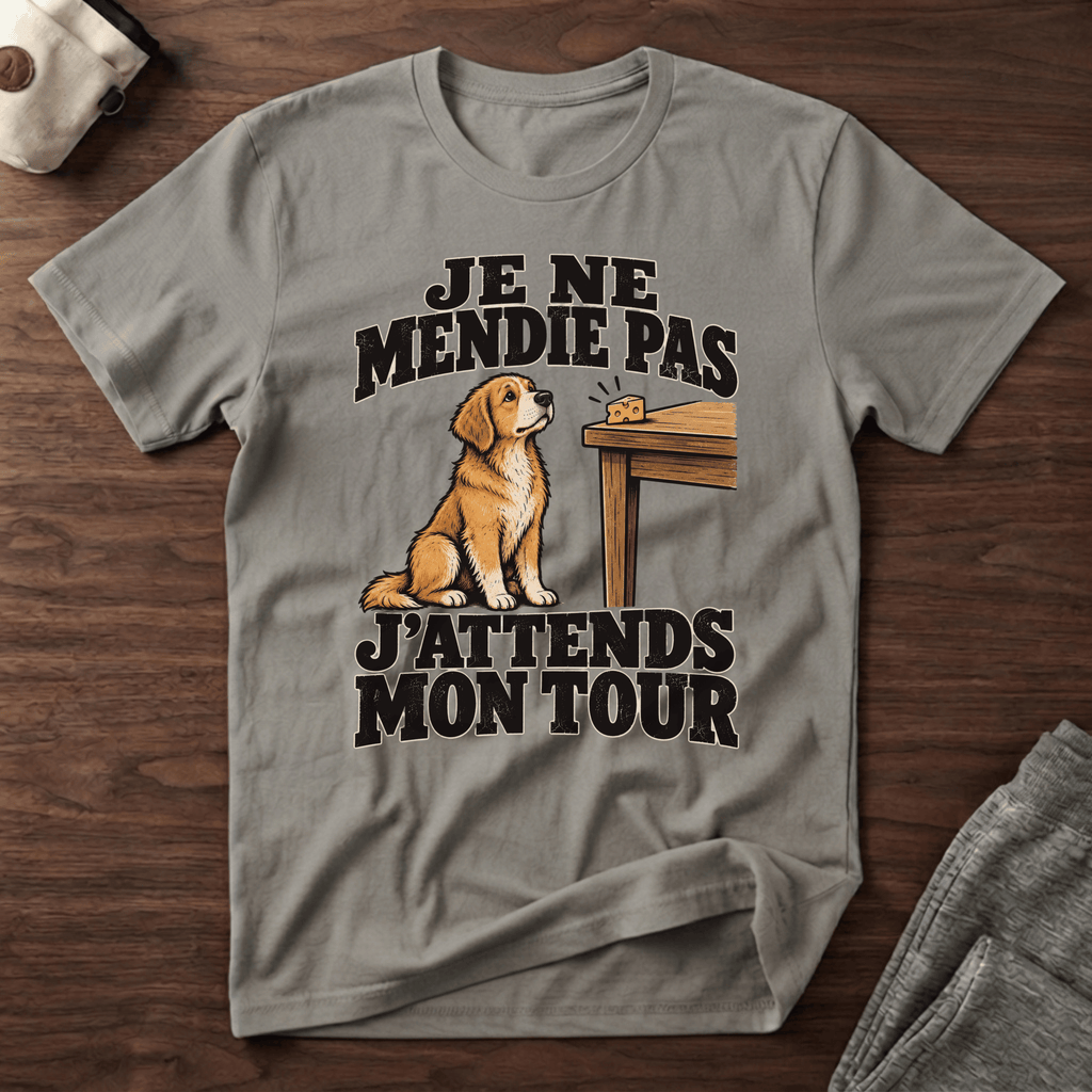 Je ne mendie pas, j'attends mon tour - T-Shirt