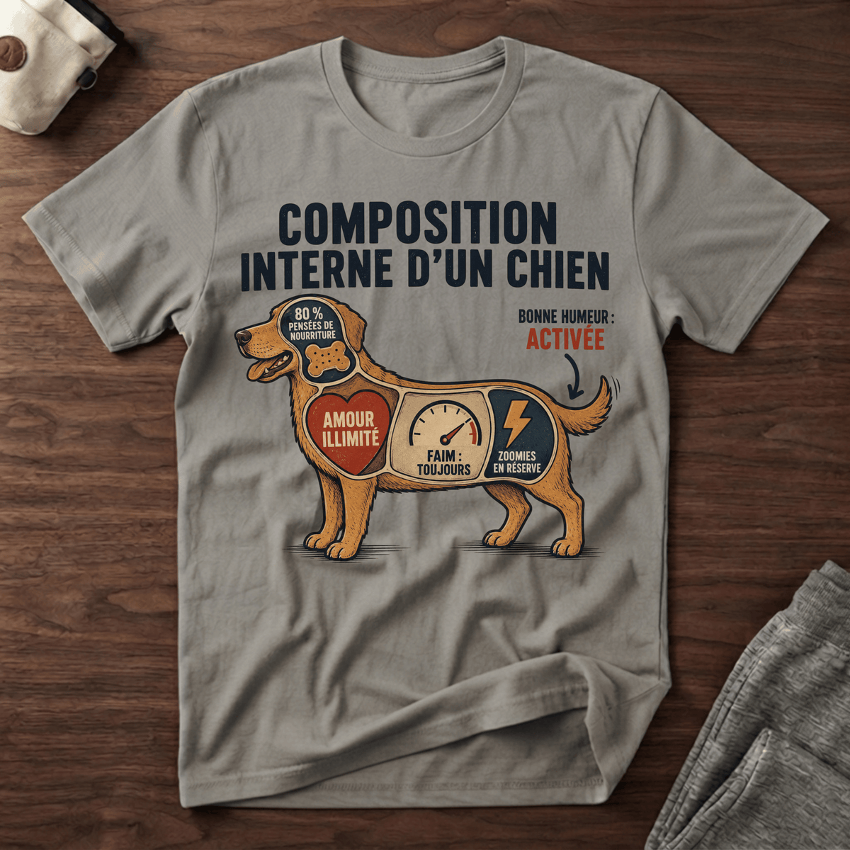 Composition interne d'un chien - T-Shirt