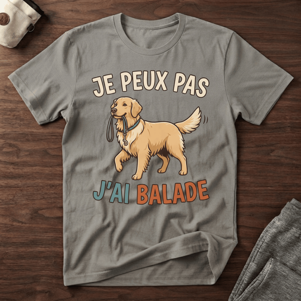 Je peux pas j'ai balade / Golden Retriever - T-Shirt