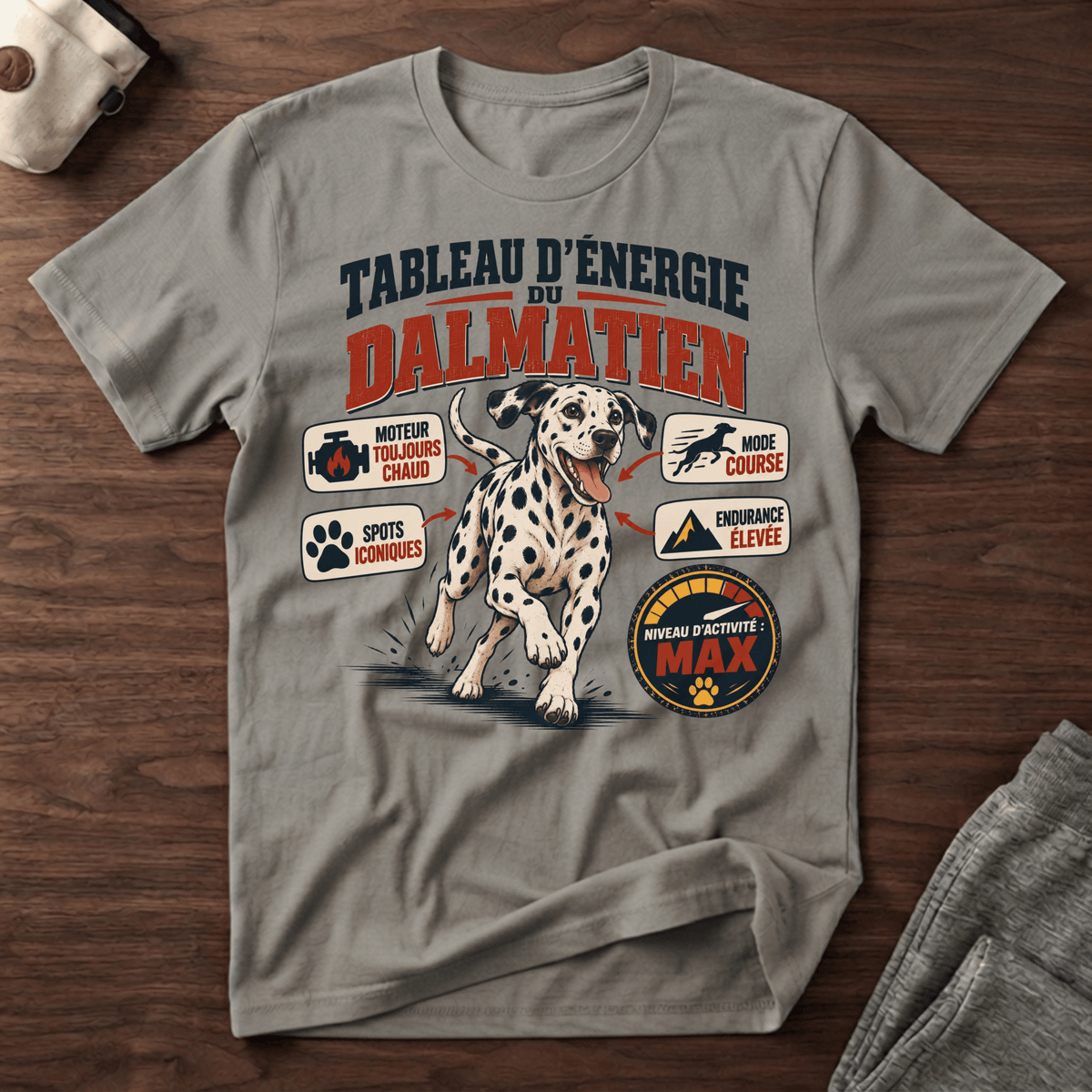 Tableau d'énergie du dalmatien - T-Shirt