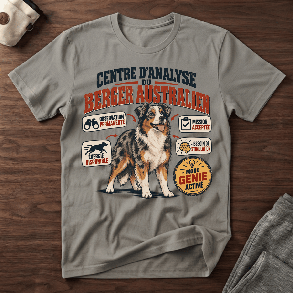 Centre d'analyse du berger australien - T-Shirt