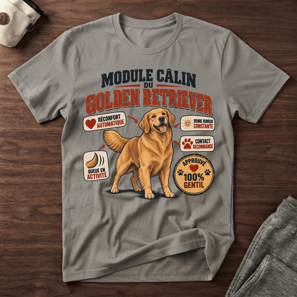 Module câlin du golden retriever - T-Shirt