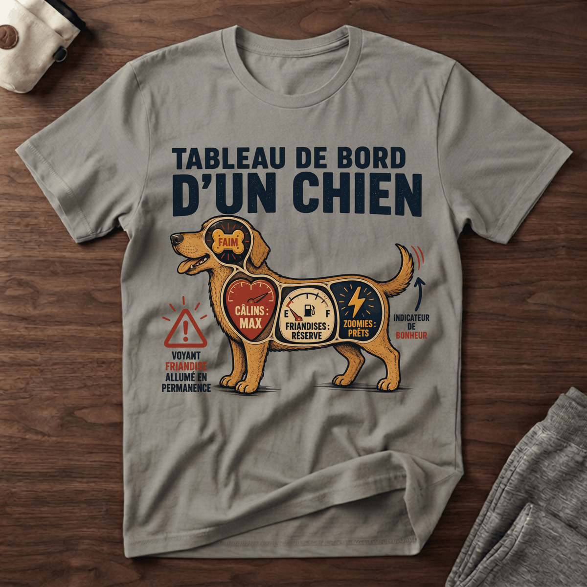 Tableau de bord d'un chien - T-Shirt