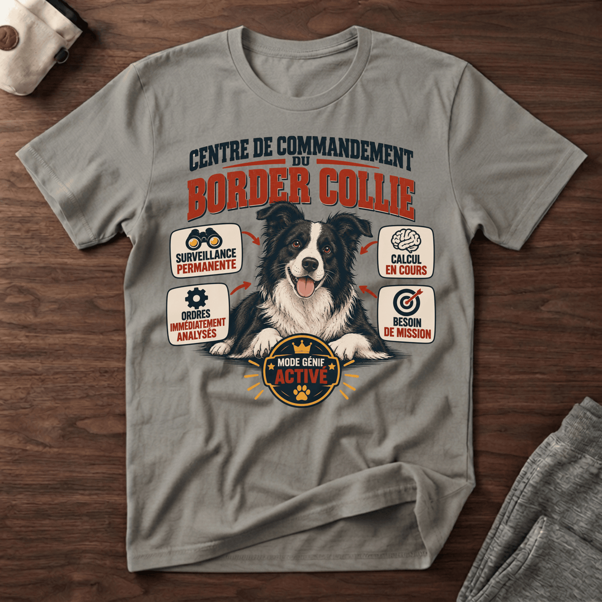 Centre de commandement du border collie - T-Shirt