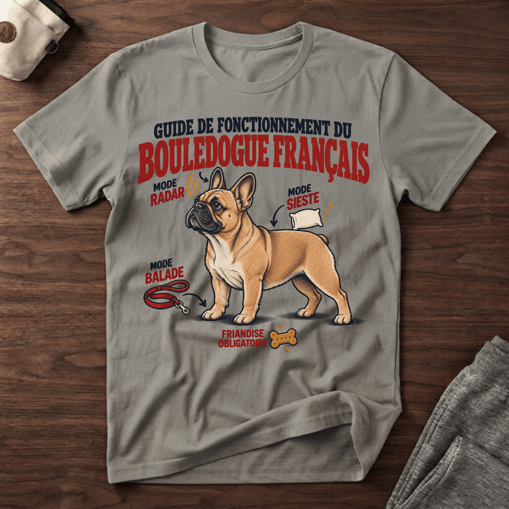 Guide de fonctionnement du Bouledogue Français - T-Shirt