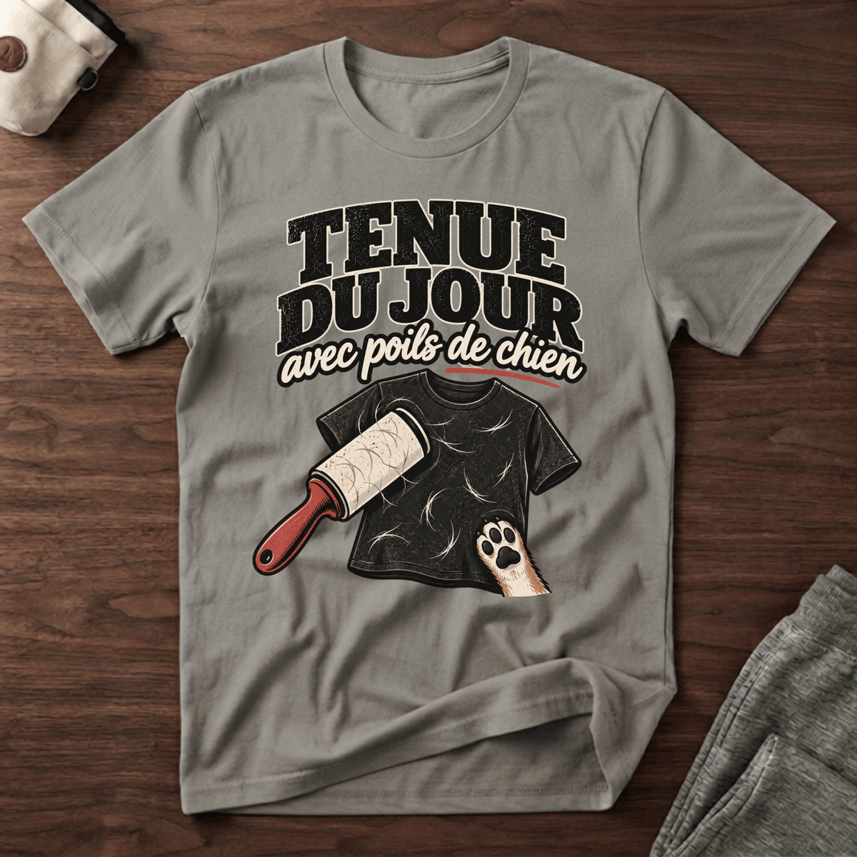 Tenue du jour avec poils de chien - T-Shirt
