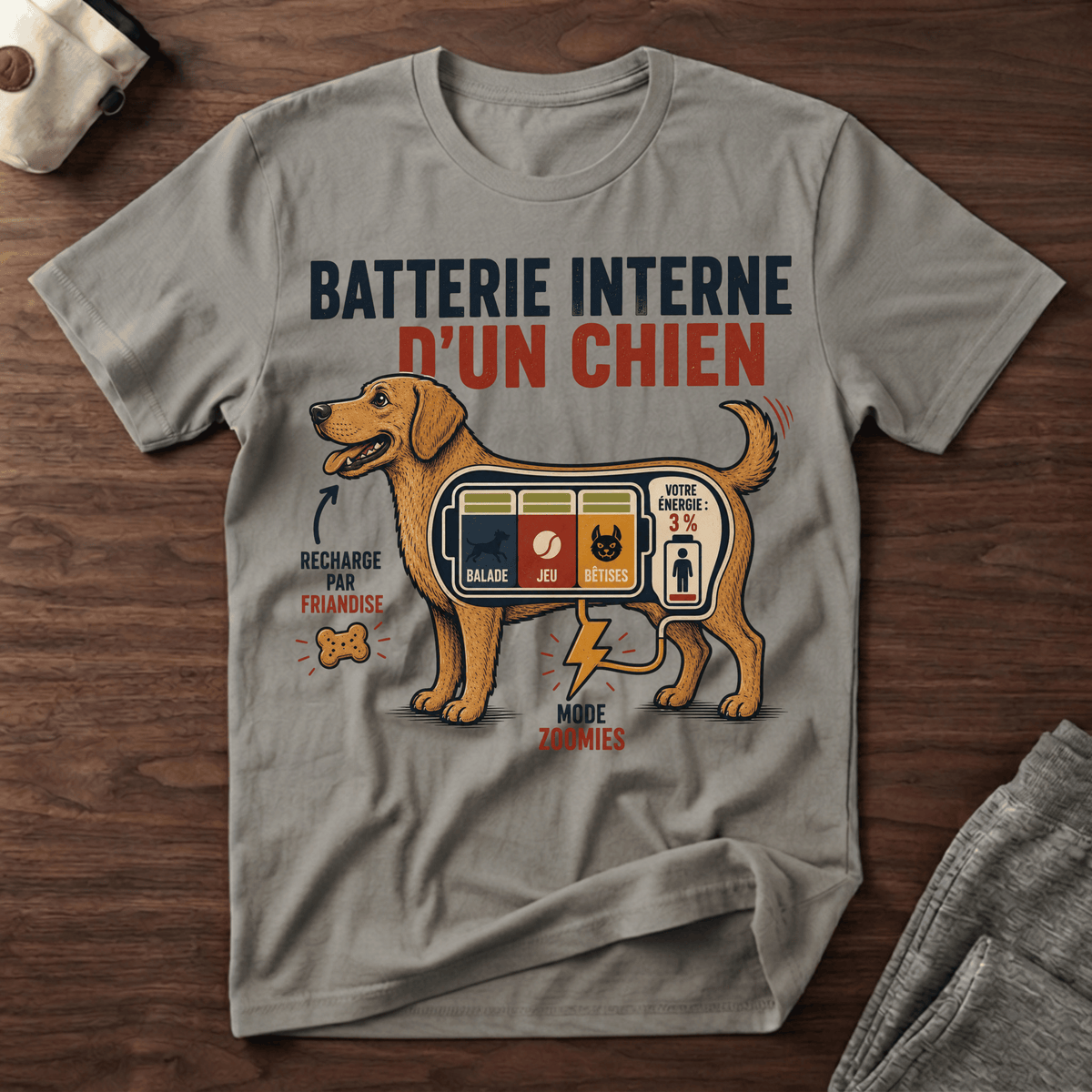 Batterie interne d'un chien - T-Shirt
