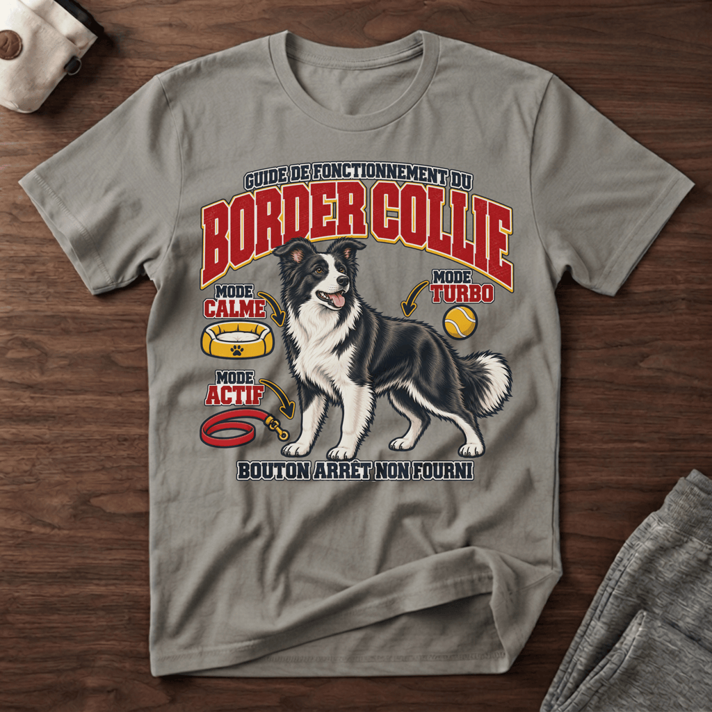 Guide de fonctionnement du Border Collie / Bouton arrêt non fourni - T-Shirt