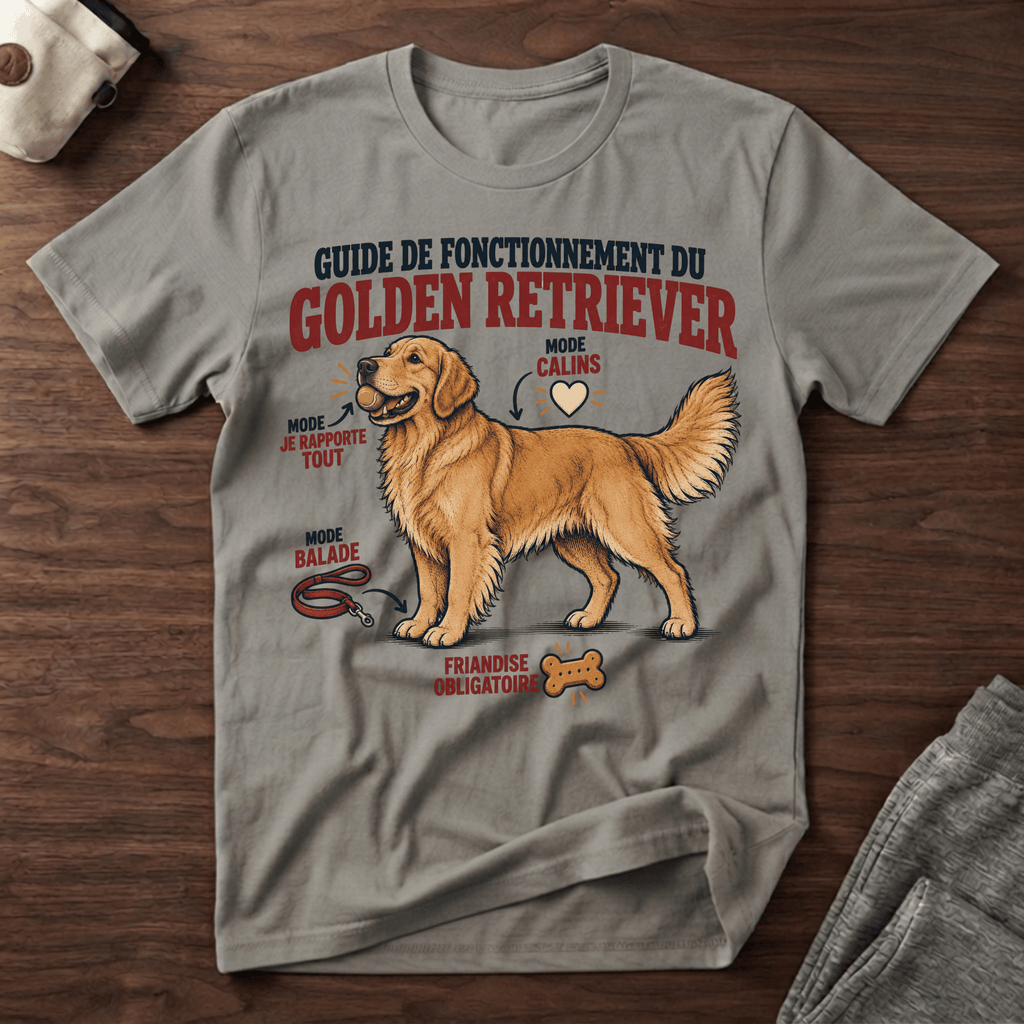 Guide de fonctionnement du Golden Retriever - T-Shirt