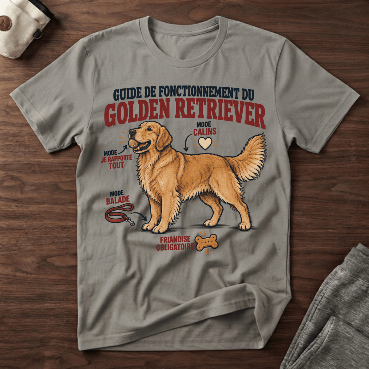 Guide de fonctionnement du Golden Retriever - T-Shirt