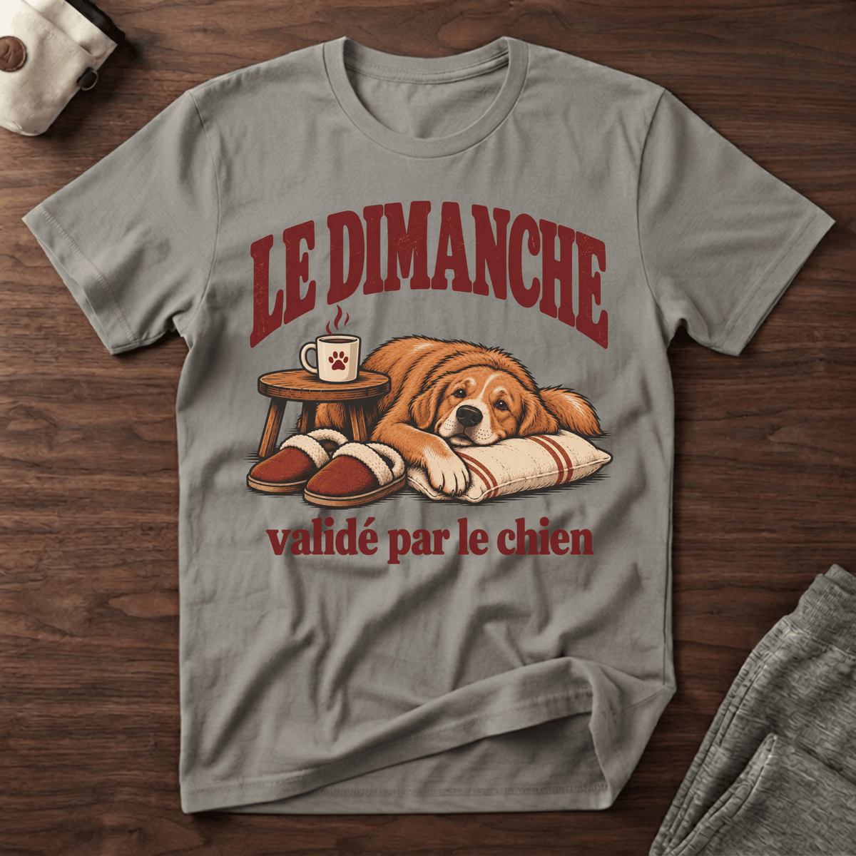 Le dimanche validé par le chien - T-Shirt