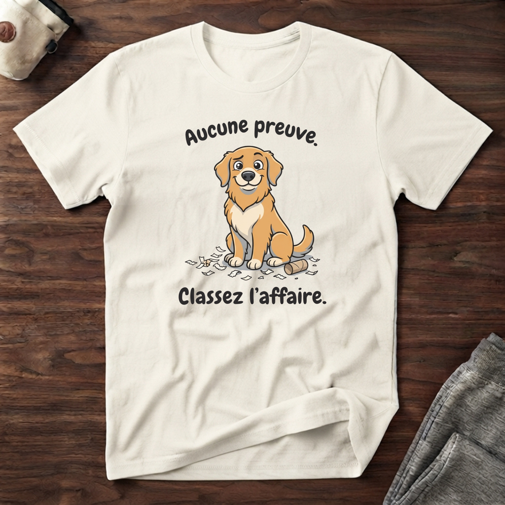 T-Shirt — Aucune preuve...classez l'affaire