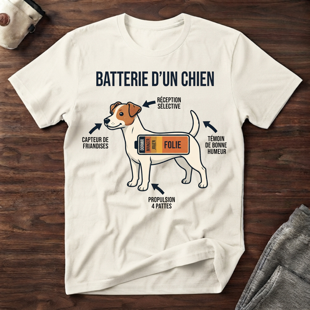 Batterie d'un chien - T-Shirt