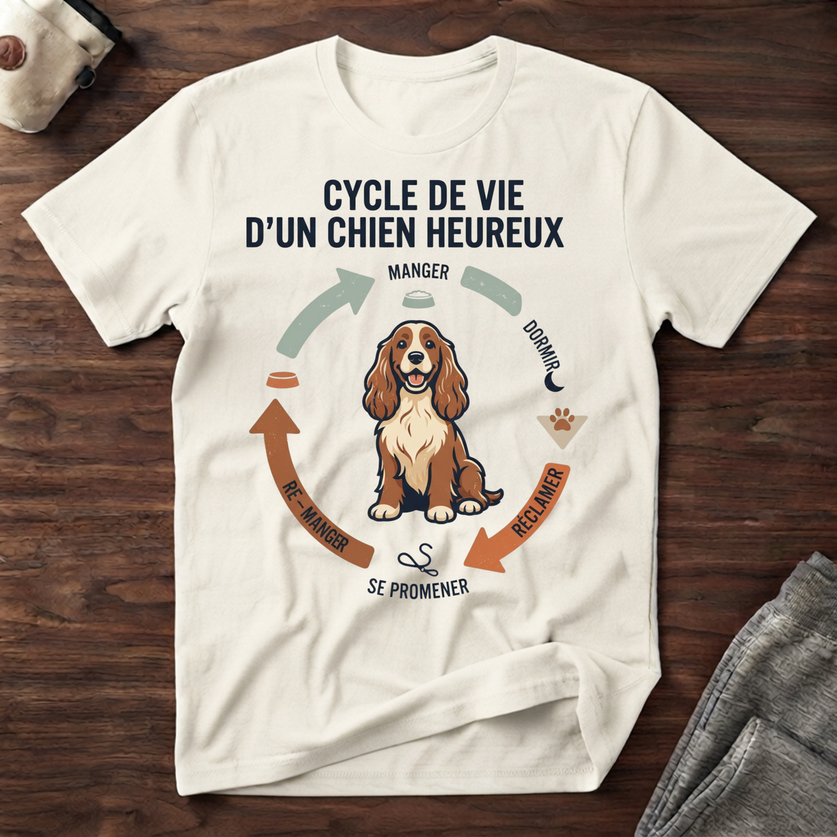 Cycle de vie d'un chien heureux - T-Shirt