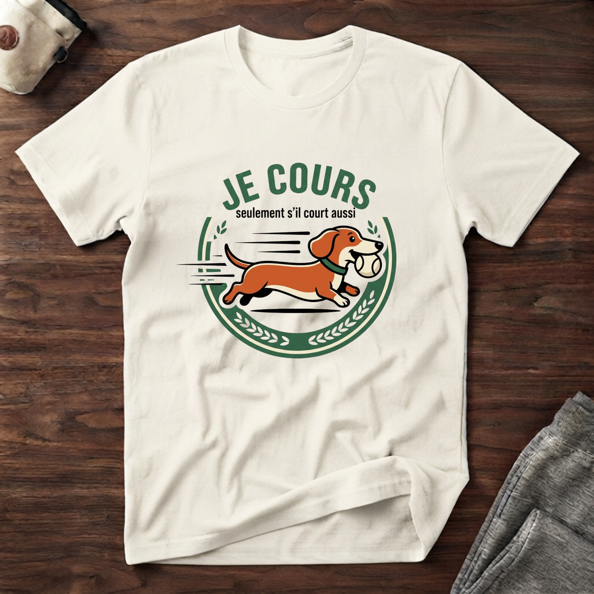 T-Shirt — Je cours, seulement s'il court aussi