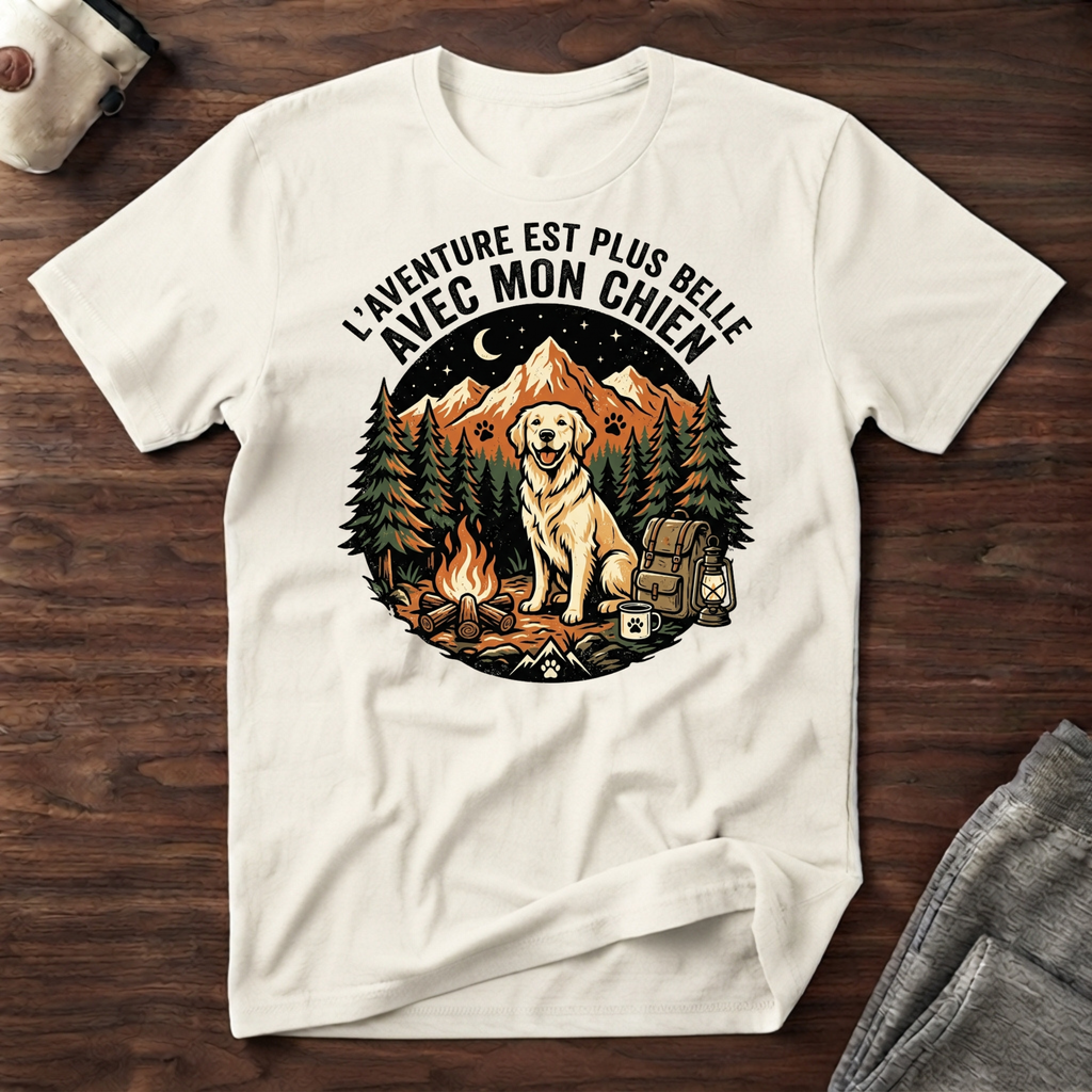 T-Shirt — L'aventure est plus belle avec mon chien