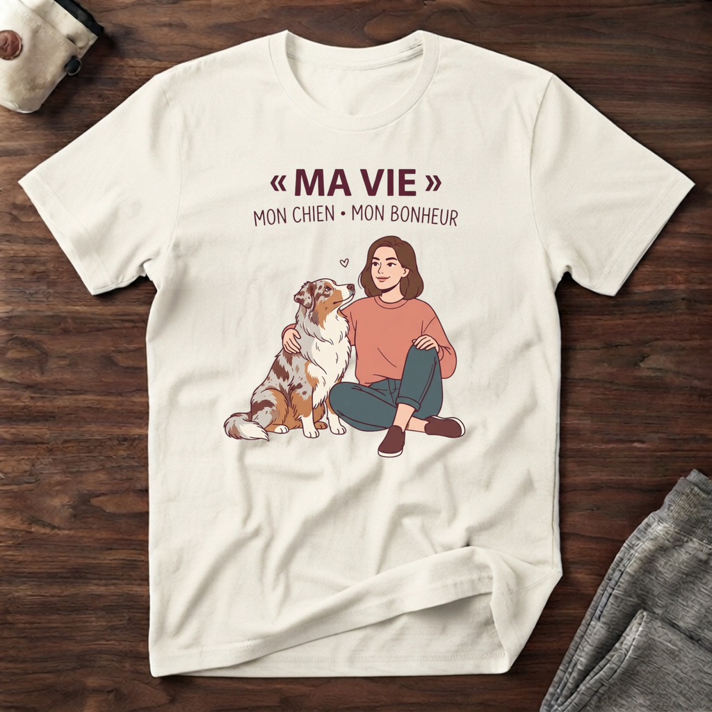 Ma vie / Mon chien / Mon bonheur - T-Shirt