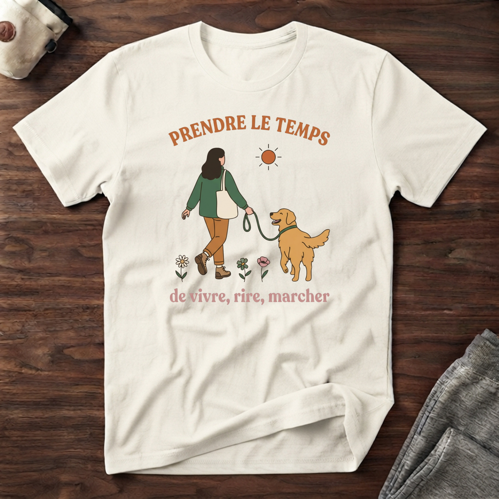 T-Shirt — Prendre le temps de vivre, rire, marcher