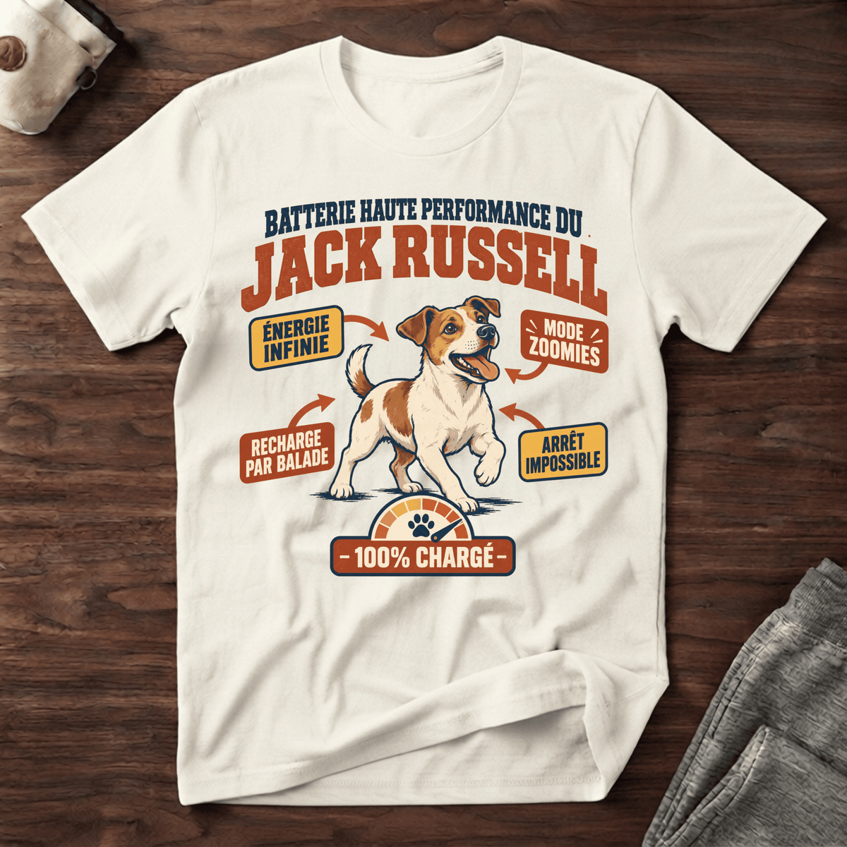 Batterie haute performance du jack russell - T-Shirt