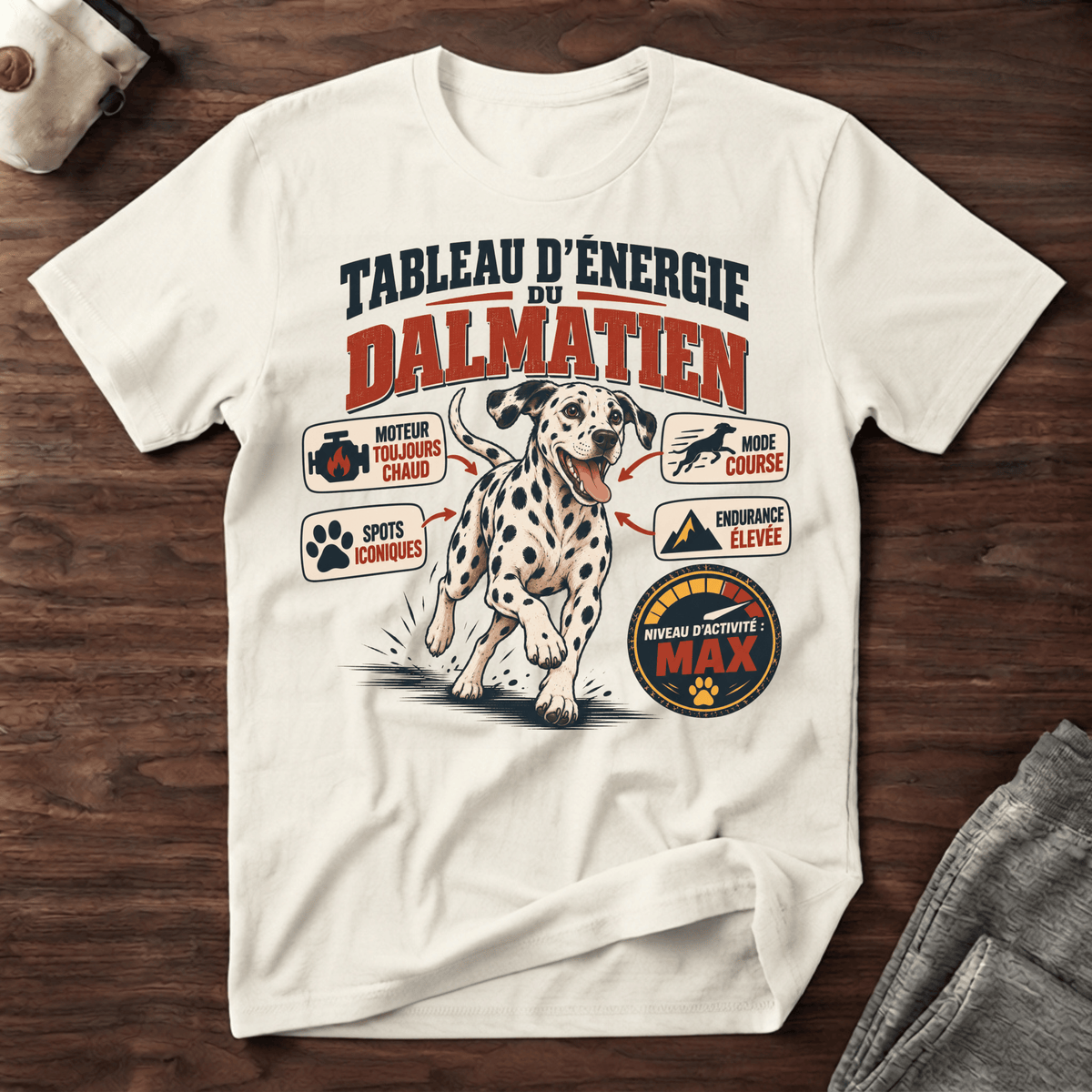 Tableau d'énergie du dalmatien - T-Shirt