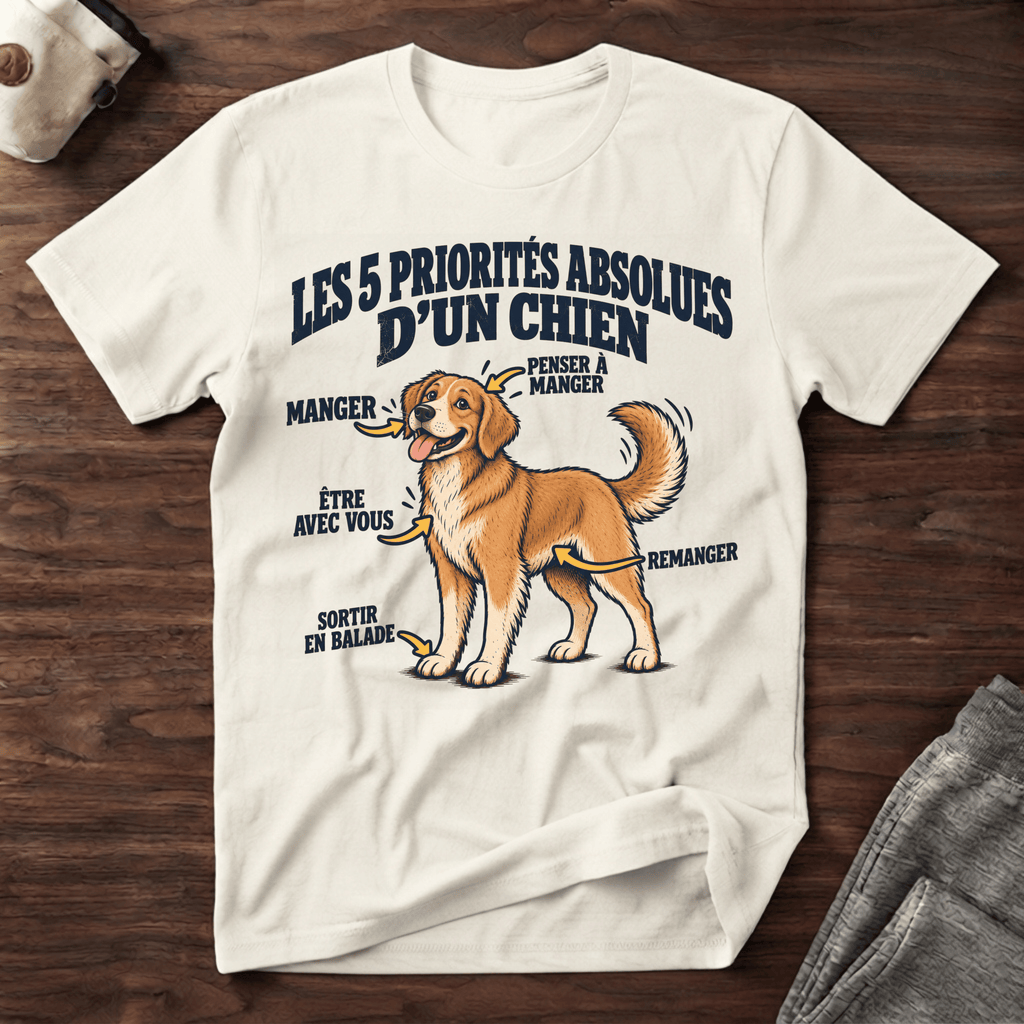 Les 5 priorités absolues d'un chien - T-Shirt