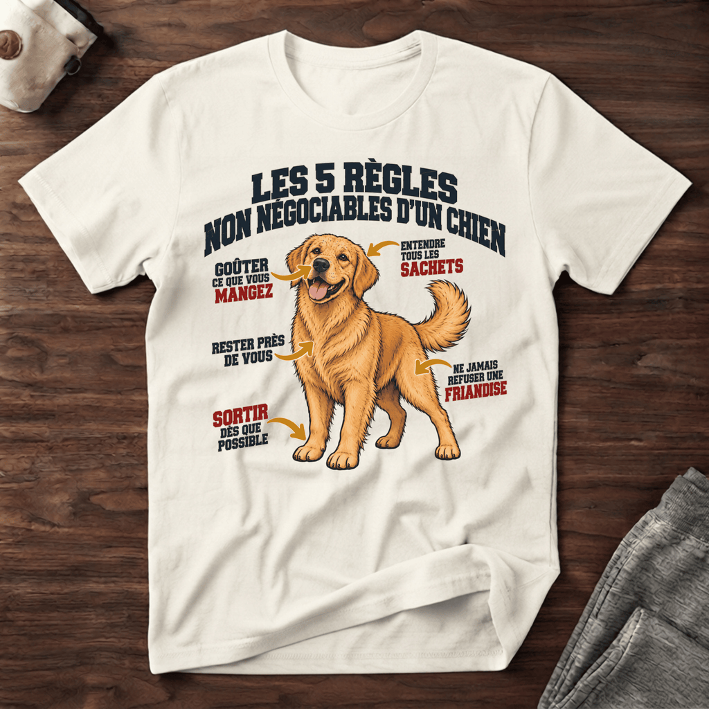 Les 5 règles non négociables d'un chien- T-Shirt