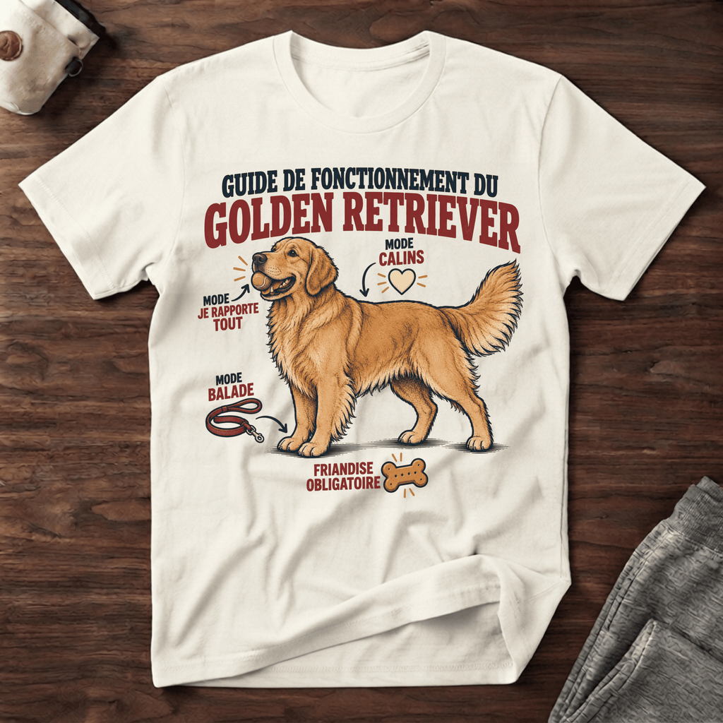 Guide de fonctionnement du Golden Retriever - T-Shirt