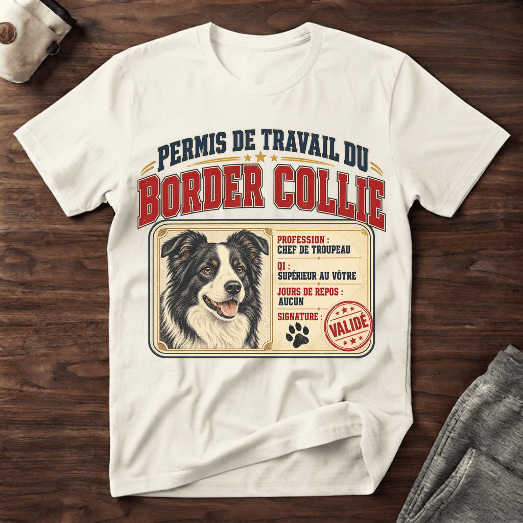 Permis de travail du Border Collie - T-Shirt