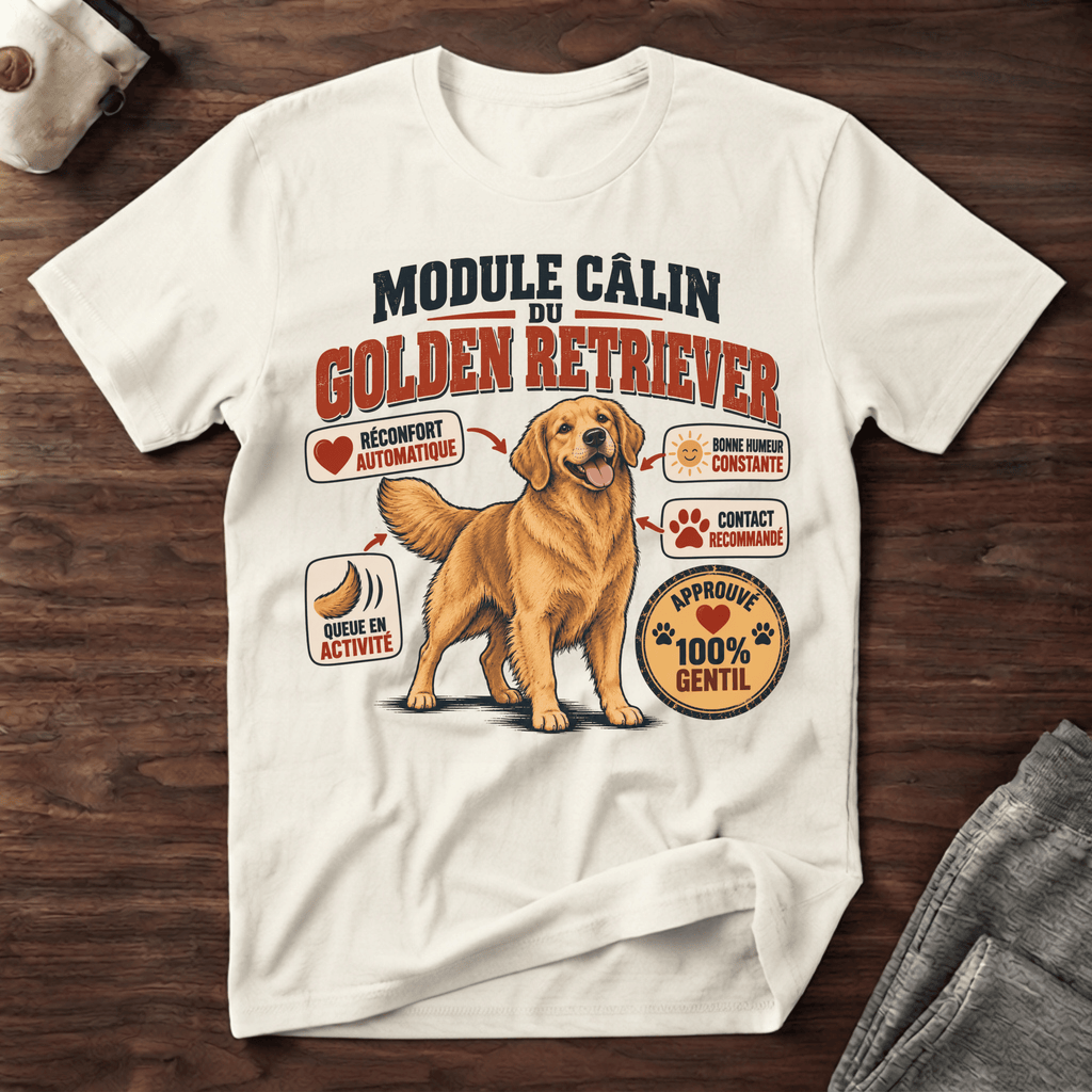 Module câlin du golden retriever - T-Shirt