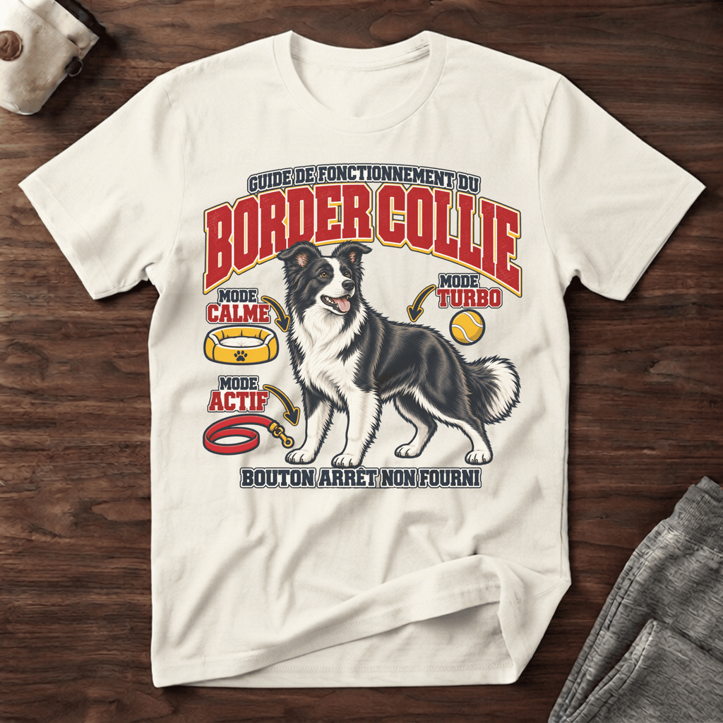 Guide de fonctionnement du Border Collie / Bouton arrêt non fourni - T-Shirt