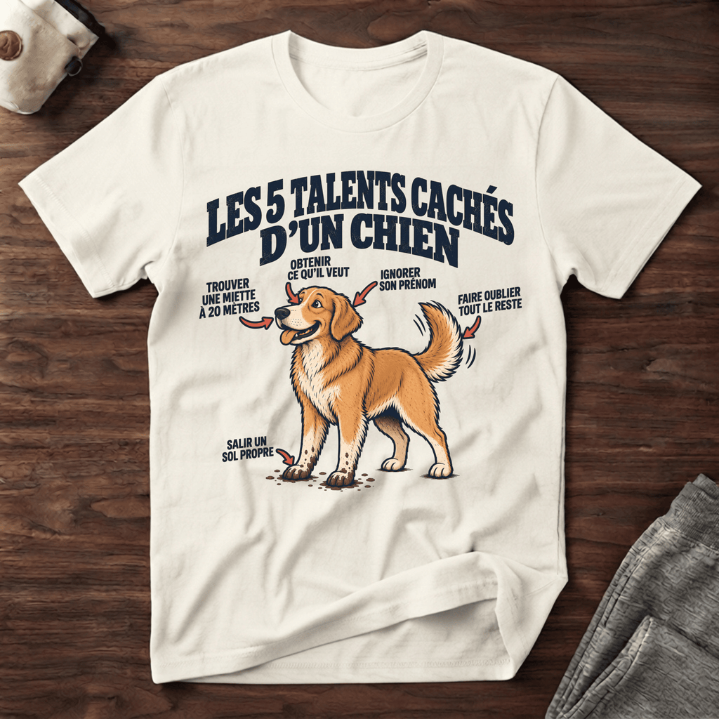 Les 5 talents cachés d'un chien - T-Shirt